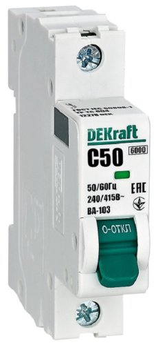 Выключатель автоматический DEKraft ВА-103 1п 50А C 6кА картинка